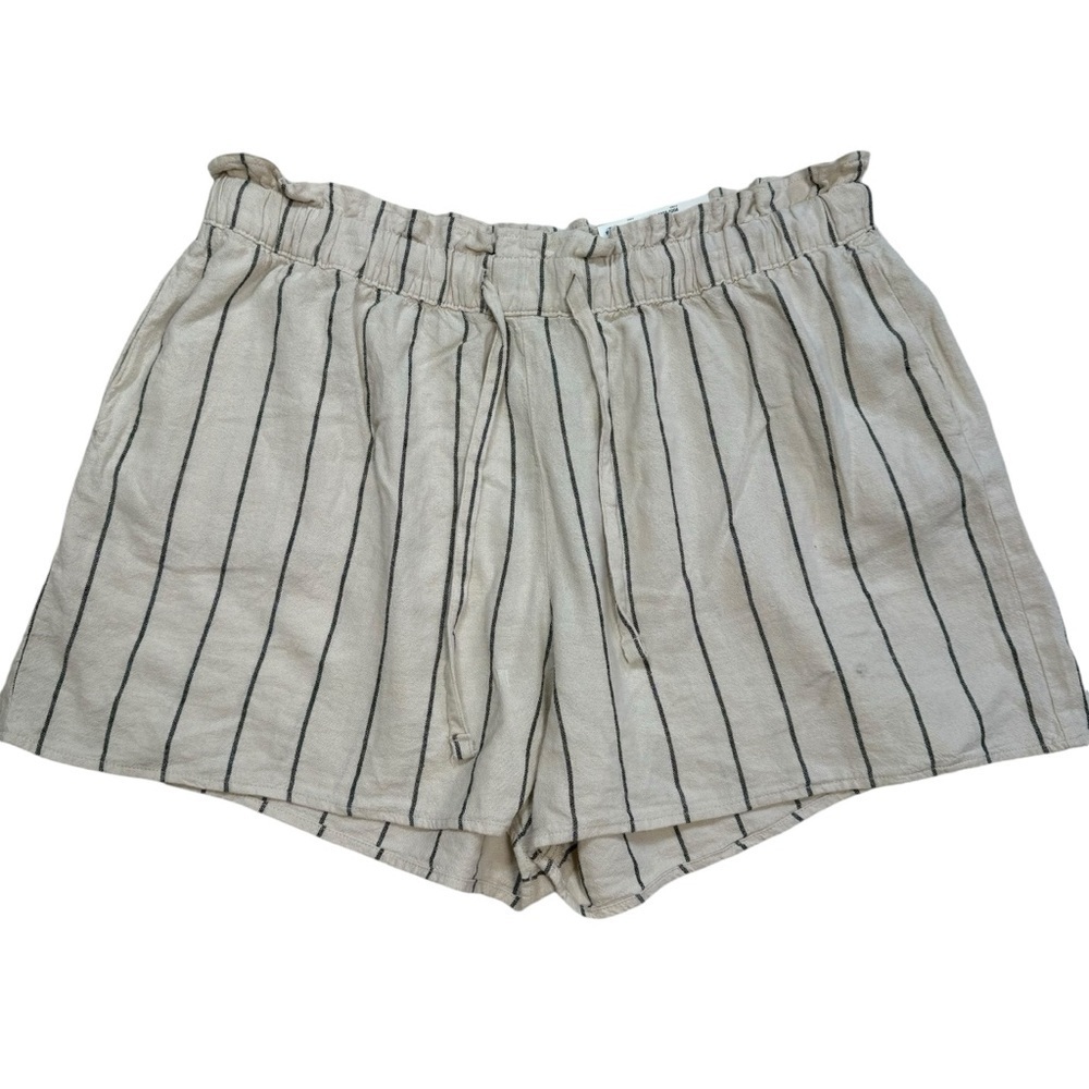 NWT New Arizona Jean Co Linen Blend Striped Shorts Size XXL